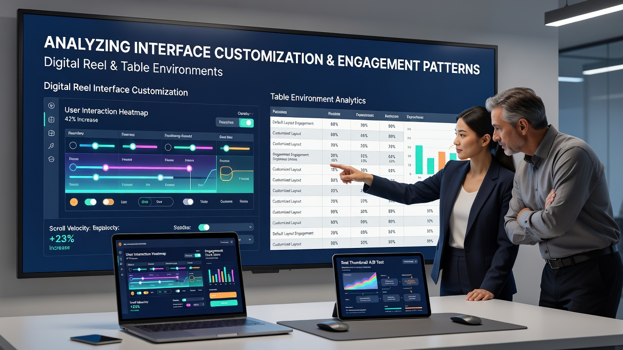 Analytics dashboard displaying engagement patterns linked to interface customization choices